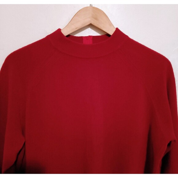 Hampshire Studio Mock Neck Sweater-Petite XL-Zip Back-Red-Classic-Minimal - Picture 2 of 7